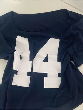 Navy Blue Short Sleeve Tee with White '44' Graphic
